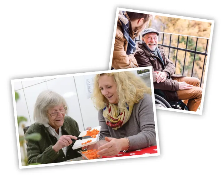 2 Bilder mit älteren Menschen